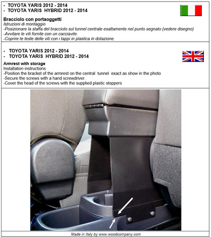 Toyota Yaris y Yaris Hybrid (2012-2014) apoyabrazos
