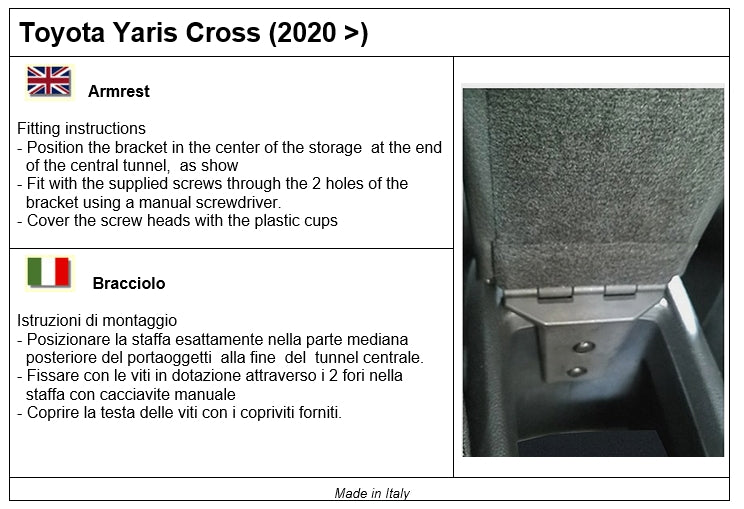 Toyota Yaris Cross armrest