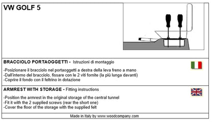 Volkswagen Golf 5 armrest - invisible fitting