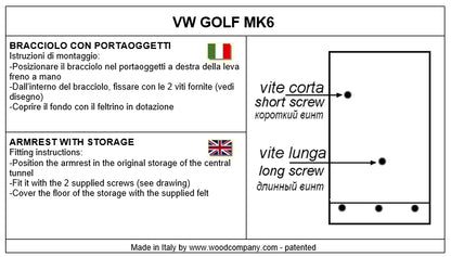 Volkswagen Golf 6 armrest - invisible fitting