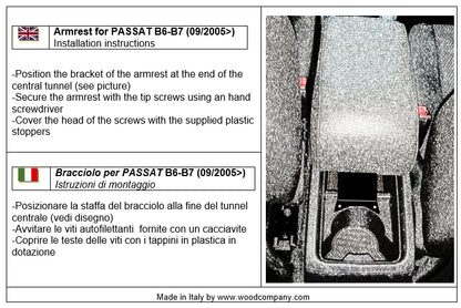 Volkswagen Passat B6 (2005-2010) and B7 (2010-2014) armrest