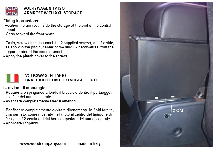 Volkswagen Taigo armrest