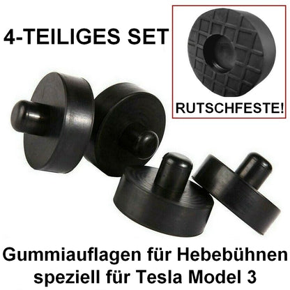 Gummiauflagen für Autobuehnen Tesla Model 3 -4 Stück - Gummipads