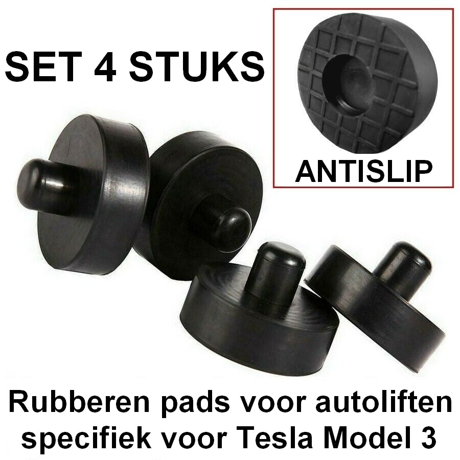 Rubberen pads voor autoliften Tesla Model 3 - 4 stuks - steunen