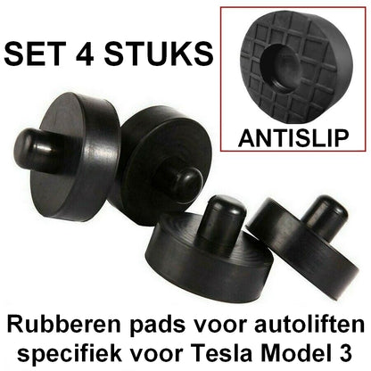 Rubberen pads voor autoliften Tesla Model 3 - 4 stuks - steunen