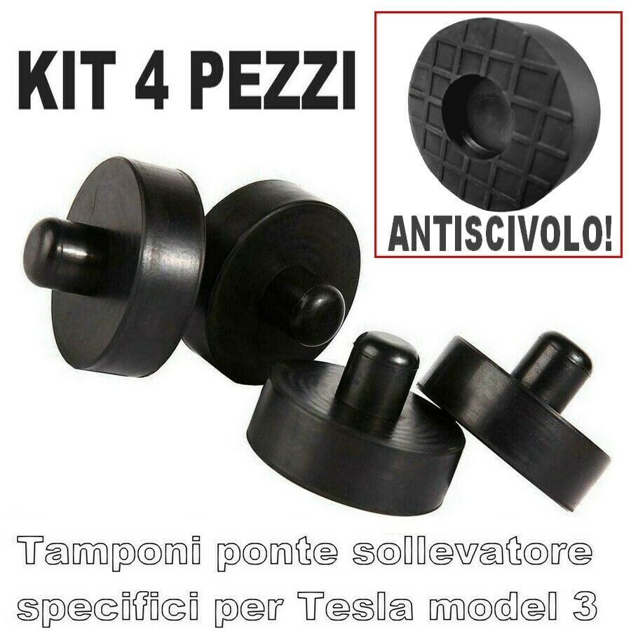 Tamponi per ponte sollevatore Tesla modello 3 - blocchi in gomma -4 pz